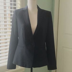 Ann Taylor Navy Blue Pinstriped Blazer